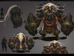 monstruo 3d de baja poli - ishigaki 03 Modelo 3D