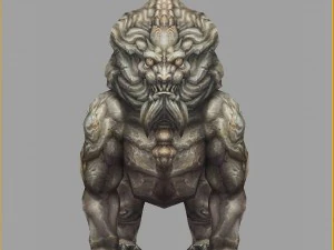 low poly 3d monster - stone lion 3D Model