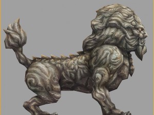 low poly 3d monster - stone lion 3D Model