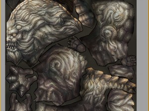 low poly 3d monster - stone lion 3D Model