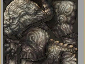 low poly 3d monster - stone lion 3D Model
