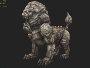 low poly 3d monster - stone lion 3D Model