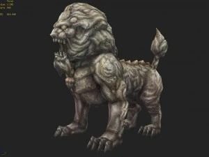 low poly 3d monster - stone lion 3D Model