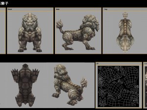 low poly 3d monster - stone lion 3D Model