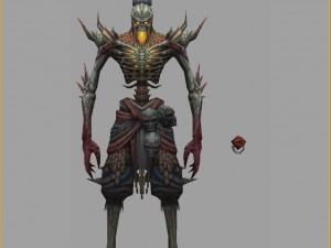 low poly 3d monster - leader Modello 3D
