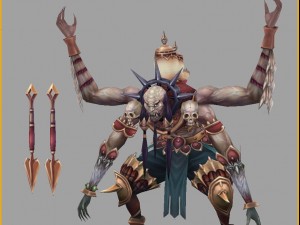 low poly 3d monster - four-handed freak 3Dモデル