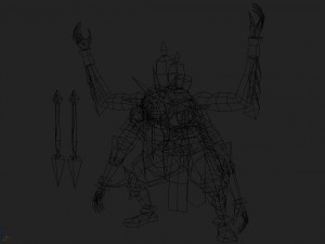 low poly 3d monster - four-handed freak 3Dモデル