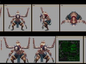 low poly 3d monster - four-handed freak 3Dモデル