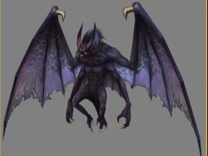 low poly 3d monster - four-winged bat 3D Model
