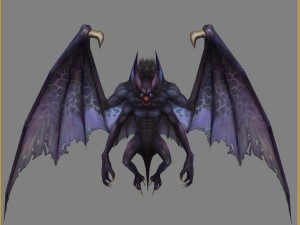 low poly 3d monster - four-winged bat 3D Model