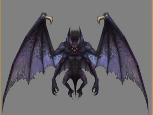 low poly 3d monster - four-winged bat 3D Model