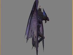low poly 3d monster - four-winged bat 3D Model