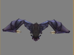 low poly 3d monster - four-winged bat 3D Model