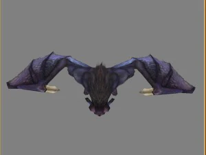 low poly 3d monster - four-winged bat 3D Model