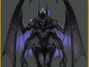 low poly 3d monster - four-winged bat 3D Model