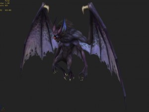 low poly 3d monster - four-winged bat 3D Model