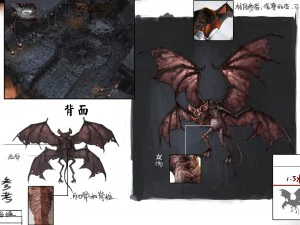 laag poly 3D-monster - viervleugelige vleermuis 3D Model