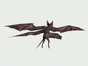 low poly 3d monster - four-winged bat Modello 3D