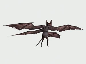 low poly 3d monster - four-winged bat 3D Model