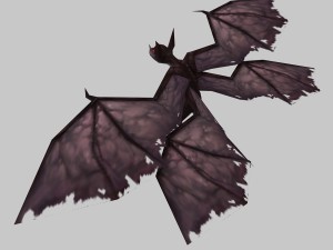 low poly 3d monster - four-winged bat Modello 3D