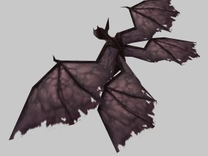 low poly 3d monster - four-winged bat 3D Model