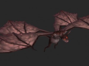 low poly 3d monster - four-winged bat Modello 3D