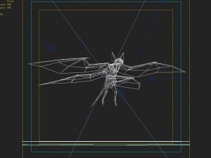 low poly 3d monster - four-winged bat Modello 3D