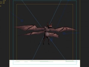 low poly 3d monster - four-winged bat Modello 3D