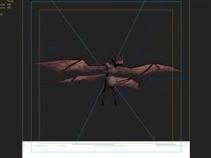 low poly 3d monster - four-winged bat 3D Model