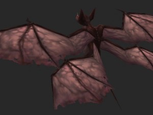 low poly 3d monster - four-winged bat Modello 3D