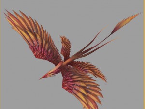 low poly 3d monster - the temple of heaven bird b Modello 3D