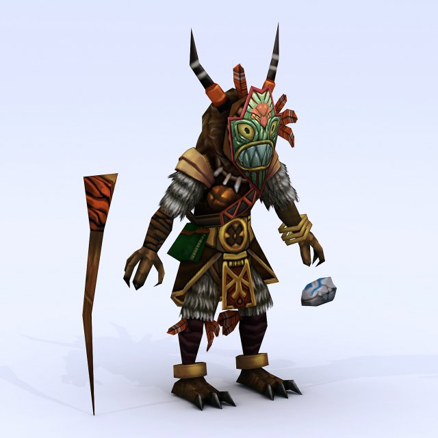 low poly 3d monster - sorceress Modèle 3D .c4d .max .obj .3ds .fbx .stl .blend 