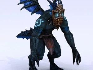 d&uuml;ş&uuml;k poli 3d canavar - cadı tanrısı 02 3D Model