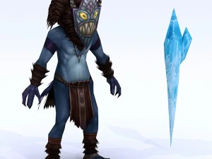 low poly 3d monster - sorcerer 02 3D Model