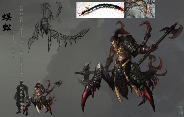 low poly 3d monster - the centipede people Modello 3D .c4d .max .obj .3ds .fbx .stl .blend
