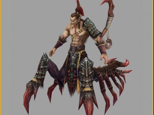 low poly 3d monster - the centipede people Modello 3D