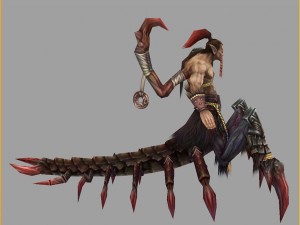 low poly 3d monster - the centipede people Modello 3D