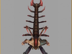 low poly 3d monster - the centipede people Modello 3D