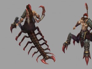 low poly 3d monster - the centipede people Modello 3D