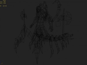 low poly 3d monster - the centipede people Modello 3D