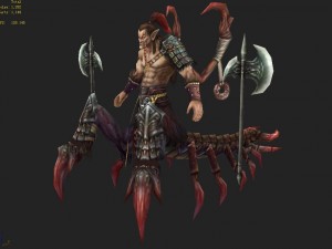 low poly 3d monster - the centipede people Modello 3D
