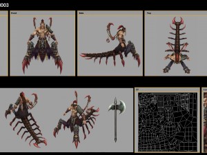 low poly 3d monster - the centipede people Modello 3D