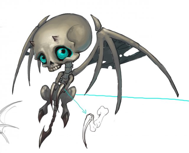 low poly 3d monster - little bone 01 3D Модель .c4d .max .obj .3ds .fbx .stl .blend 