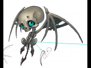 low poly 3d monster - little bone 01 3D Model