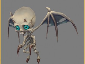 low poly 3d monster - little bone 01 3D Модель