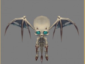 low poly 3d monster - little bone 01 3D Модель