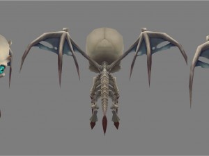 low poly 3d monster - little bone 01 3D Модель