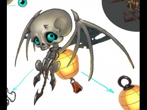 low poly 3d monster - little bone 02 3Dモデル
