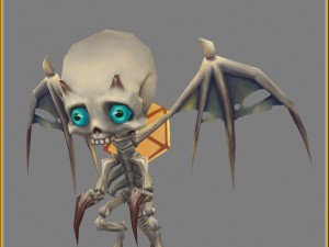 low poly 3d monster - little bone 02 Modello 3D
