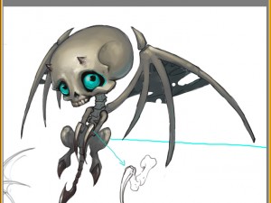 low poly 3d monster - little bone 02 Modello 3D